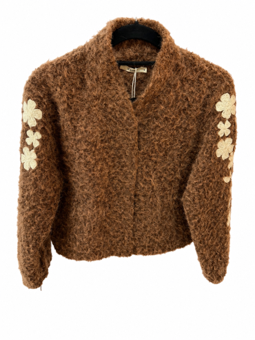 Veste laine bouillie café 44€