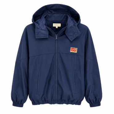 Blouson bleu marine capuche 56€