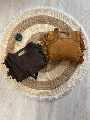 Sac à main cuir camel ou chocolat à 49€