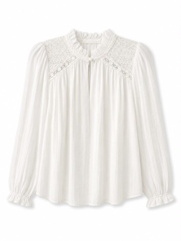 Chemisier blanc broderie 42€