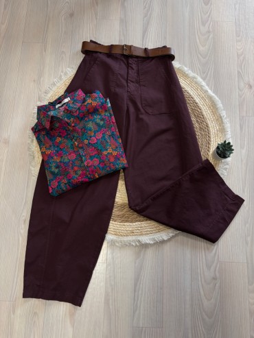 Jean Balloon burgundy en S/M et M/L à 49€